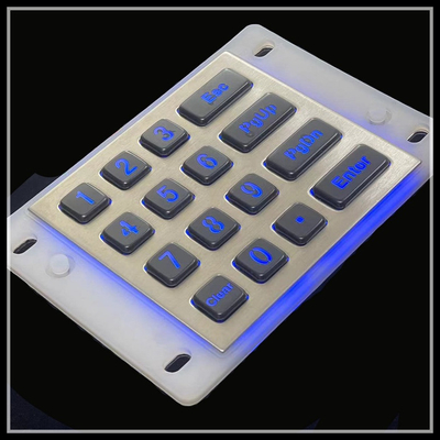 Waterproof Metal Backlit Numeric Keypad Light Transmitting LED Light Emitting Keypad