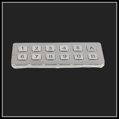 LED Backlight IP65 Double Row Stainless Steel Keypad For Information Kiosk