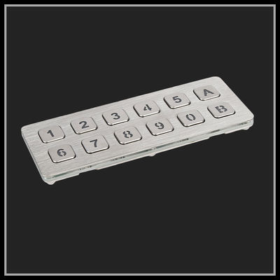 LED Backlight IP65 Double Row Stainless Steel Keypad For Information Kiosk
