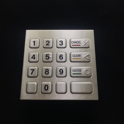 Stainless Steel Vending Machine Keypad 16 Key Dust Resistant Laser Marking