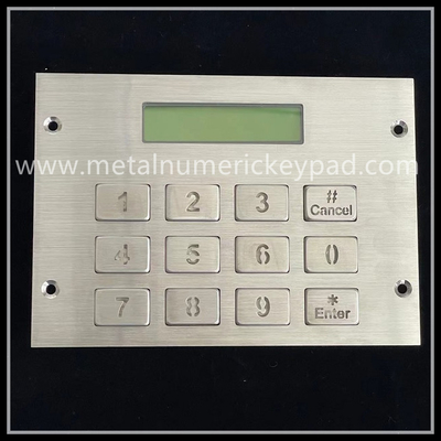 Vandal Proof 16 Button Keypad With Display For Vending Machine