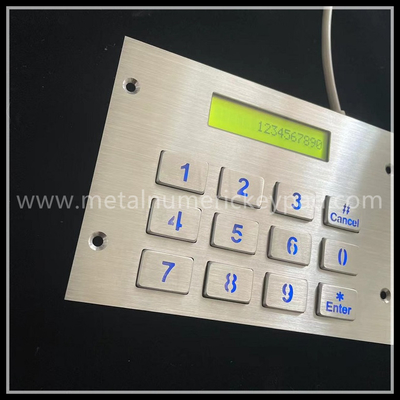 Vandal Proof 16 Button Keypad With Display For Vending Machine