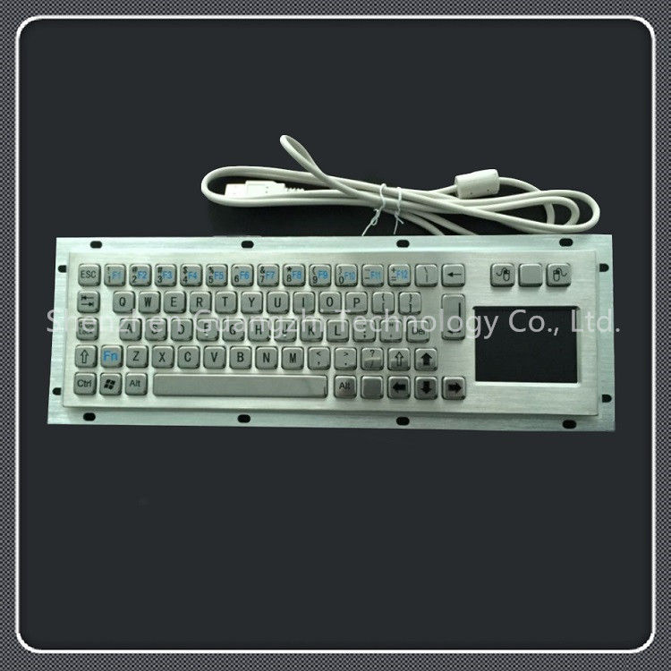 Laser Engraved Industrial Keyboard With Touchpad 71 Keys Type Vandal Proof