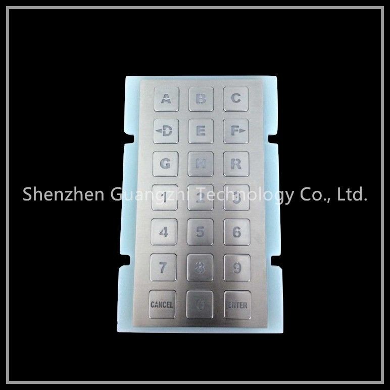 Personalized Metal Numeric Keypad 21 Keys Matrix Type Sus304 Stainless Steel Material