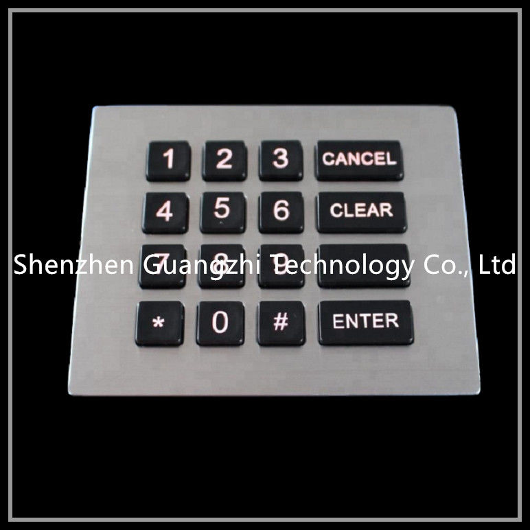 Flush Mount Backlit Numeric Keyboard , Metal Atm Machine Number Pad